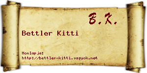 Bettler Kitti névjegykártya
